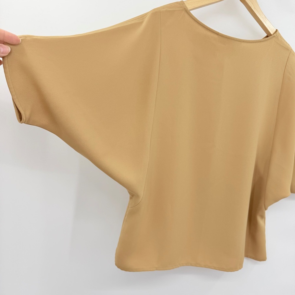 LOFT Tan Short Sleeve Keyhole Blouse - Picture 5 of 7